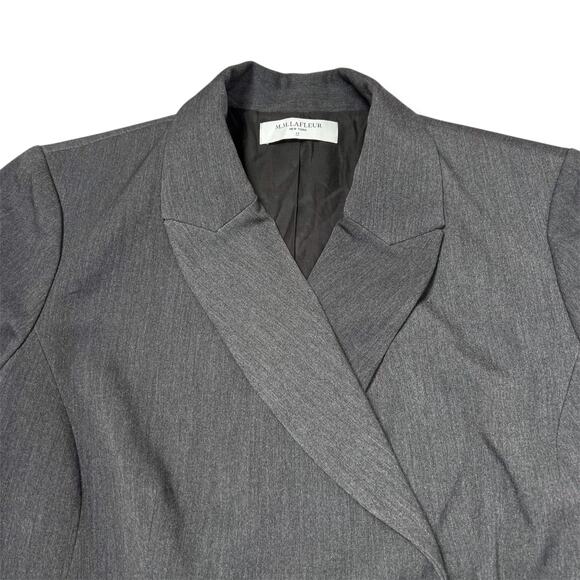 NEW MM LaFleur The Roxane Double Breasted Blazer Light Twill +1 1X Charcoal NWOT - Picture 10 of 15
